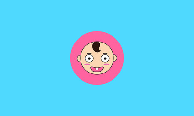Baby cute head icon vector illustration