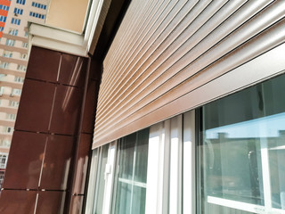 Window with modern shutter, exterior shot
