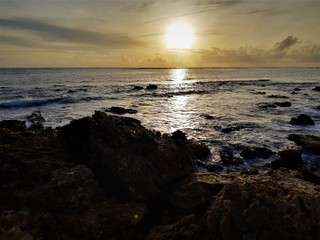 Obraz premium por do sol na praia