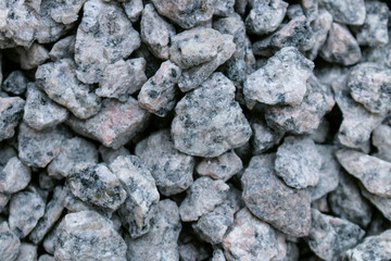 close-up crushed stone, building material