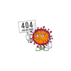 joyful cartoon character of COVID19 syndrome elevate a board