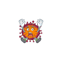 A stunning COVID19 syndrome cartoon character with happy face