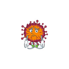 COVID19 syndrome mascot design style with worried face