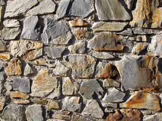 Old stone wall. Stone texture. Horizontal background. Copy space