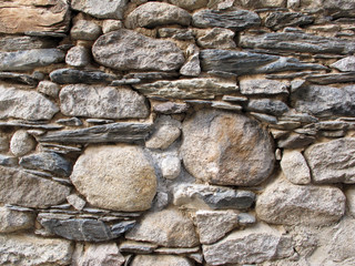 Old stone wall. Stone texture. Horizontal background. Copy space