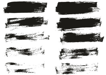 Flat Paint Brush Thin Half Background High Detail Abstract Vector Background Set 