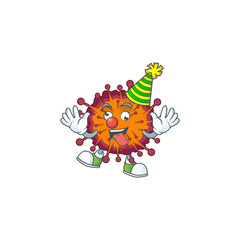 Cute and Funny Clown COVID19 syndrome presented in cartoon character design concept