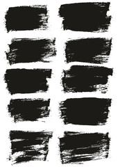 Flat Paint Brush Thin Half Background High Detail Abstract Vector Background Set 