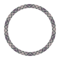 Circle borders and frames vector. Round border pattern geometric vintage frame design. Scottish tartan plaid fabric texture. Template for gift card, collage, scrapbook or photo album and portrait..