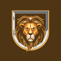 Obraz premium LION HEAD EMBLEM MASCOT LOGO TEMPLATE