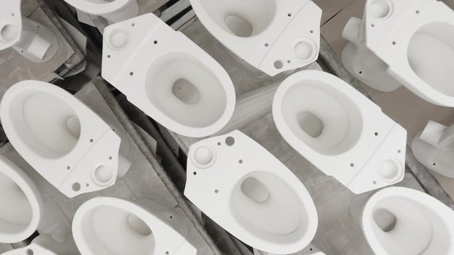 Warehouse with toilet in ceramic factory