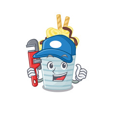 Smart Plumber ice cream banana rolls on cartoon character design