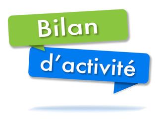 Activity report in colored speech bubbles and french language