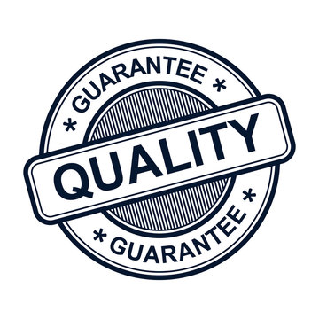 Quality guarantee rubber stamp, vector label design