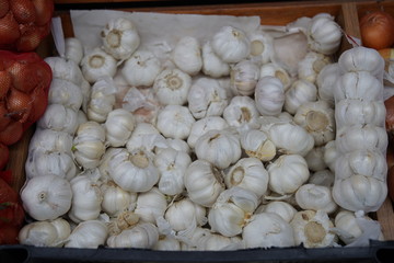 full frame garlic stock photo