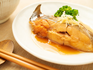 子持ちカレイの煮付け
