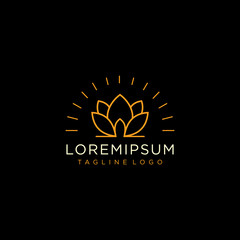 Elegant lotus logo design template