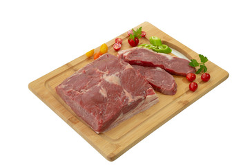 raw meat on the board