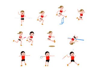 Fototapeta na wymiar athletic sports; track and field; athletics, girl