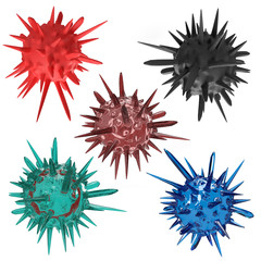 Abstract science 3d corona virus outbreak illustration