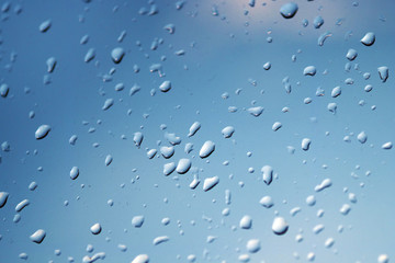 Raindrops on a window pane. Background and texture.
