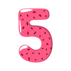 Watermelon Alphabet Sign on the white background - vector illustratiion