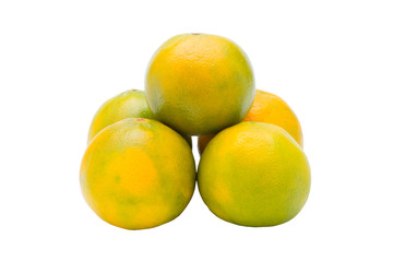 Fresh orange fruit on a white background