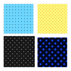 set of 4 vector seamless  polka dot patterns and backround © MahalakshmiSaraswati