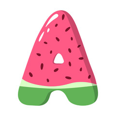 Watermelon Alphabet Sign on the white background - vector illustratiion