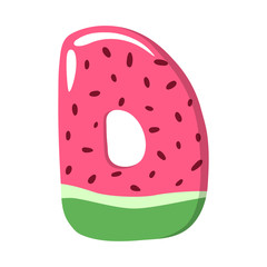 Watermelon Alphabet Sign on the white background - vector illustratiion