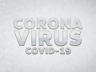 Fototapeta na wymiar Coronavirus Covid-19 text on white background. 2019-nCoV official name introduced by World Health Organization. New disease discovered in 2019 spreading globally