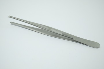Forceps for Wound healing and Surgery on white background