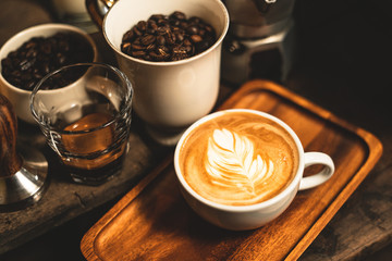 Coffee-Make coffee from the machine at home,Coffee in a cup