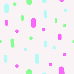 Seamless vector pattern. Abstract colorful shapes on a beige background. For printing on modern and original textiles, wrapping paper, wall art design.Fun modern original background. 