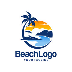 Fototapeta na wymiar beach logo vector