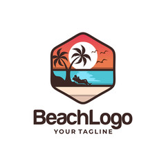beach logo vector
