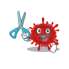 Cool Barber buldecovirus in mascot design style