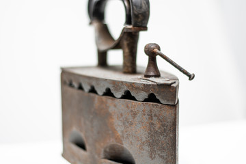 Antique coal iron isolated on white background