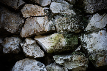 Stones with moss is close