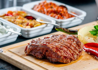 Medium Roasted T-Bone Steak stock photo