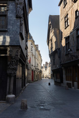 Fototapeta na wymiar Empty streets in Tours, France amid coronavirus outbreak