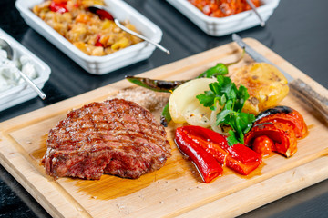 Medium Roasted T-Bone Steak stock photo