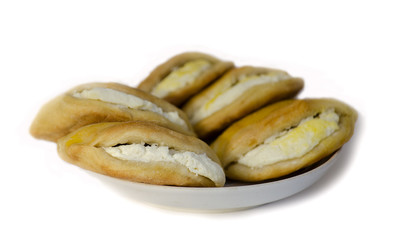 cookies on a plate isolated on white