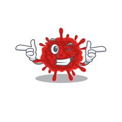 Smiley buldecovirus cartoon design style showing wink eye