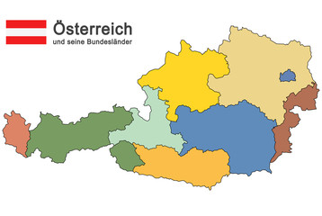 Obraz premium country Austria colored