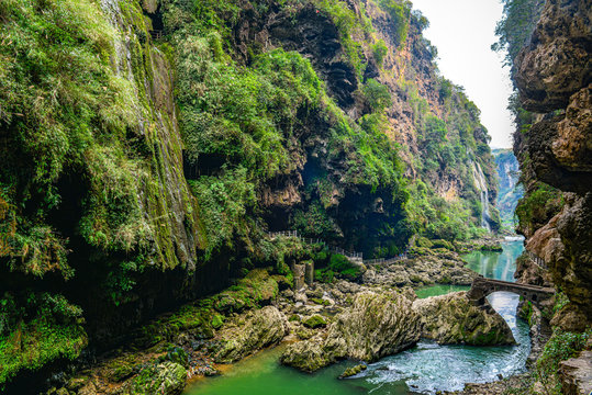 Maling river canyon and waterfall, Xingyi, Guizhou, China.