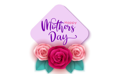 Mother's Day celebration design. paper cut style design