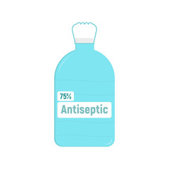 Antiseptic vector icon. Vector icon isolated on white background antiseptic . 75% ethanol disinfectant solution.
