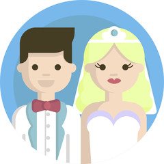 Wedding flat icons set