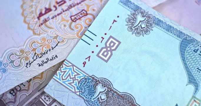 United Arab Emirates 20 dirham banknote, UAE Emirati money closeup